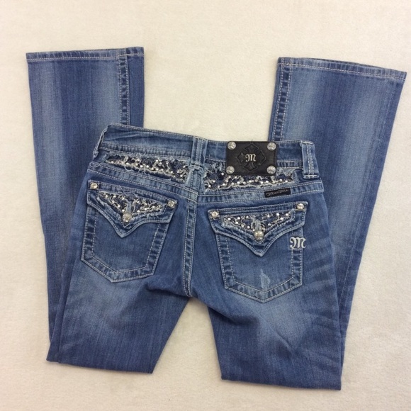 Miss Me Denim - Miss me embellished bling boot cut jeans JP5365B2n
